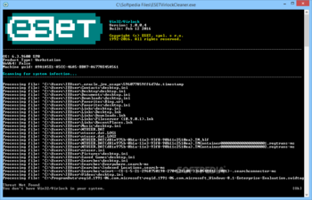 ESET Win32/Virlock Cleaner screenshot