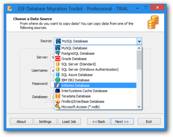 ESF Database Migration Toolkit Professional screenshot 2