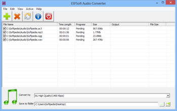 ESFsoft Audio Converter screenshot