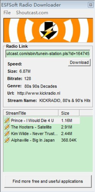 ESFSoft Radio Downloader screenshot