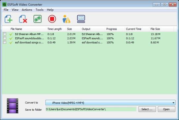 ESFsoft Video Converter screenshot