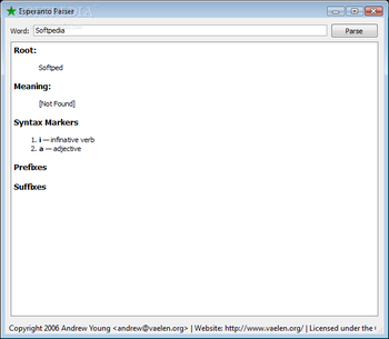 Esperanto Dictionary and Parser screenshot