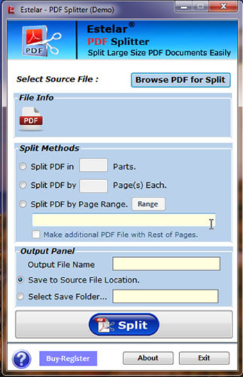 Estelar PDF Splitter screenshot