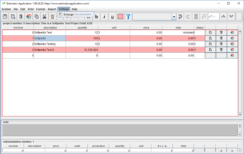 Estimator screenshot 9