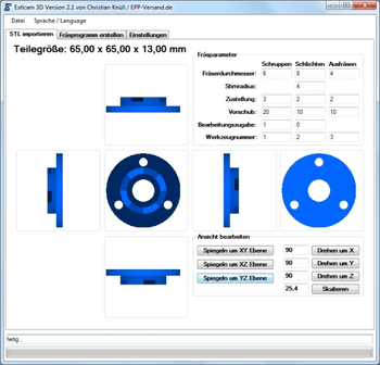 Estlcam 3D screenshot