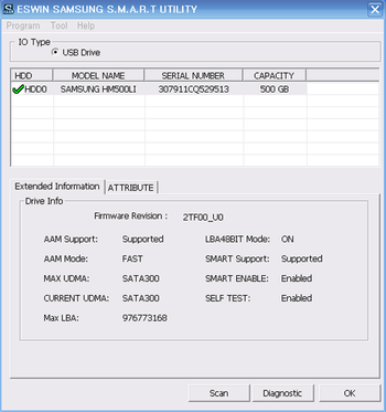 ESwin SAMSUNG S.M.A.R.T UTILITY screenshot 2