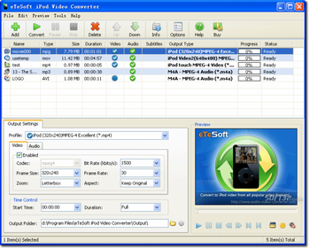 eTeSoft iPod Video Converter screenshot 3