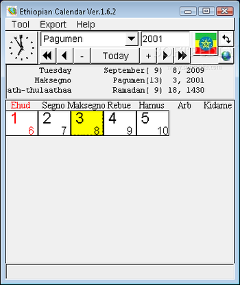 Ethiopian Calendar screenshot
