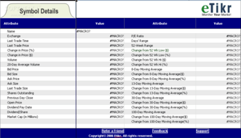 eTikr - Free Stock Quotes for Excel screenshot 2