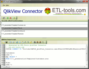 ETL Tools QlikView Connector screenshot 4