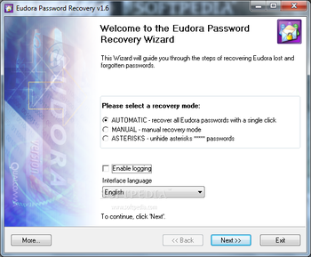 Eudora Password Recovery screenshot