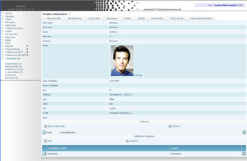 eUniversity learning management system screenshot