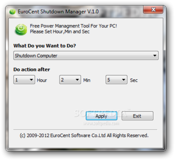 EuroCent Shutdown Manager screenshot