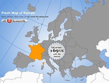 Europe Flash map Silver (with FLA source) screenshot