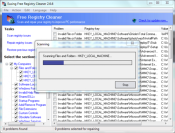 Eusing Free Registry Cleaner screenshot 3
