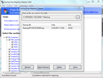 Eusing Free Registry Cleaner screenshot 5