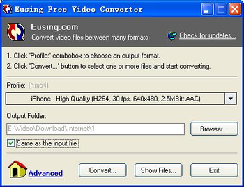 Eusing Free Video Converter screenshot