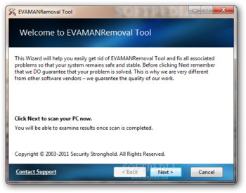 EVAMAN Removal Tool screenshot