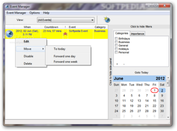 Event Manager screenshot
