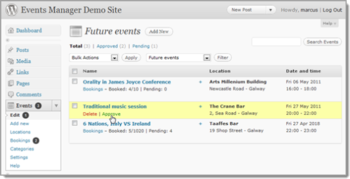 Events Manager screenshot