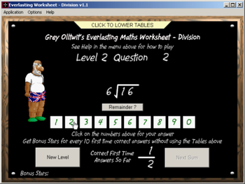 Everlasting Maths Worksheet - Division screenshot
