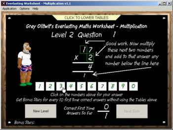 Everlasting Maths Worksheet - Multiplication screenshot