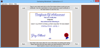 Everlasting Worksheet - Subtraction screenshot 4