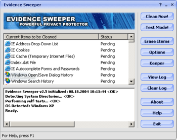 Evidence Sweeper screenshot 2