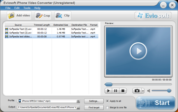 Eviosoft iPhone Video Converter screenshot