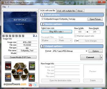 EvJO Photo-Image Resizer screenshot