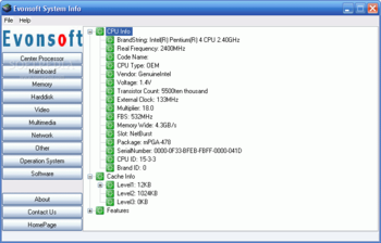 Evonsoft System Info screenshot