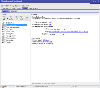 eWall SMTP Proxy Free screenshot 4