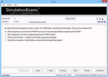 Exam Simulator for A+ Practical Application screenshot 2