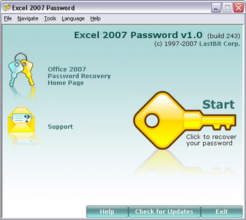 Excel 2007 Password screenshot