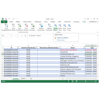 Excel Add-In for Facebook screenshot