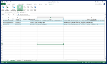 Excel Add-In for Twitter screenshot