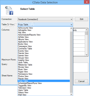 Excel AddIn for Facebook screenshot 2