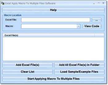 Excel Apply Macro To Multiple Files Software screenshot