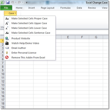 Excel Change Case To Proper, Upper, Lower & Sentence Software screenshot