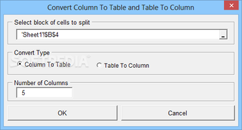 Excel Convert Column To Table and Table To Column Software screenshot 2