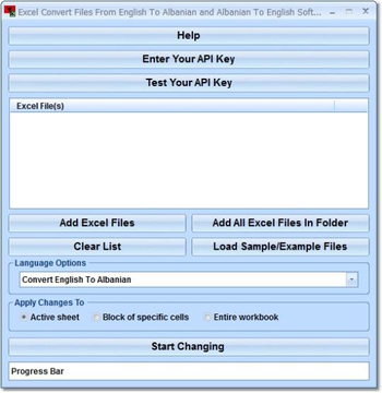 Excel Convert Files From English To Albanian and Albanian To English Software screenshot