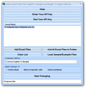 Excel Convert Files From English To Bengali and Bengali To English Software screenshot