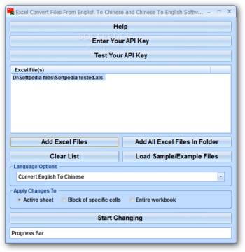 Excel Convert Files From English To Chinese and Chinese To English Software screenshot