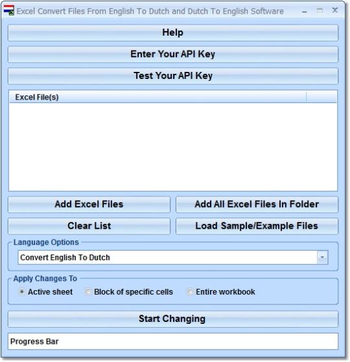 Excel Convert Files From English To Dutch and Dutch To English Software screenshot