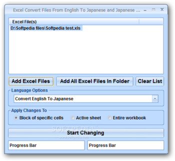 Excel Convert Files From English To Japanese and Japanese To English Software screenshot