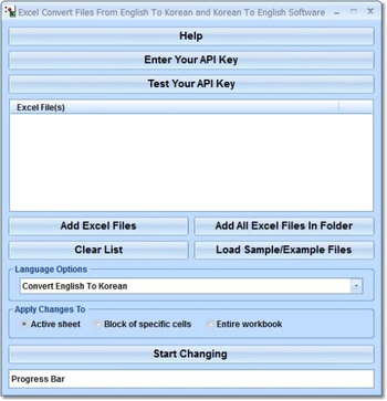 Excel Convert Files From English To Korean and Korean To English Software screenshot
