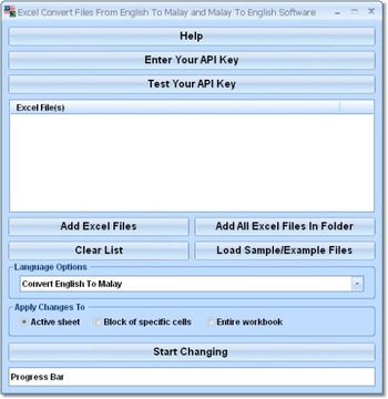 Excel Convert Files From English To Malay and Malay To English Software screenshot
