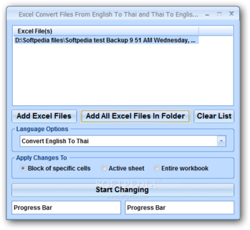Excel Convert Files From English To Thai and Thai To English Software screenshot