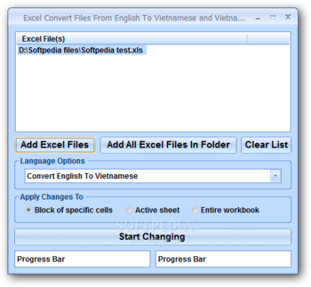 Excel Convert Files From English To Vietnamese and Vietnamese To English Software screenshot