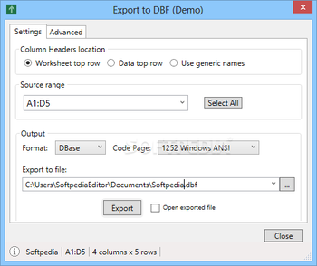 Excel DbfMate screenshot 2